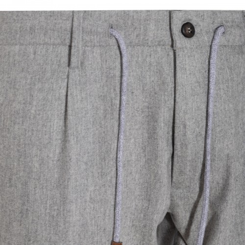 GREY WOOL BLEND TROUSERS