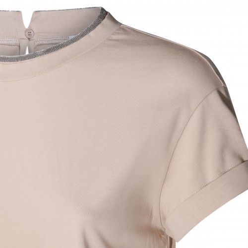 BEIGE COTTON T-SHIRT