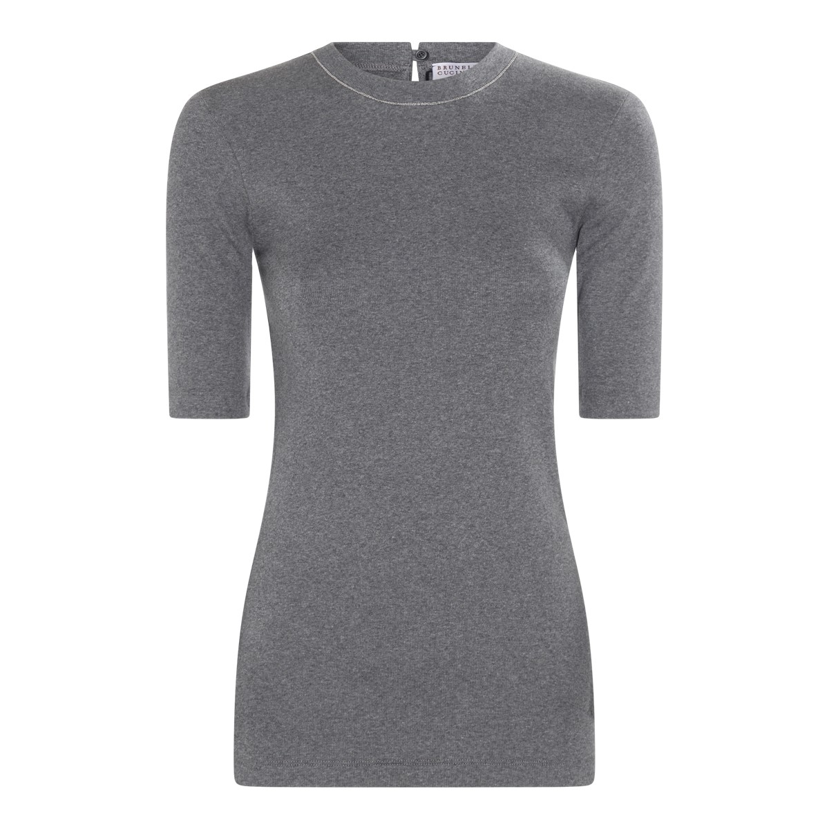 RHUTENIUM GREY COTTON STRETCH T-SHIRT