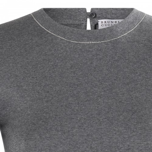 RHUTENIUM GREY COTTON STRETCH T-SHIRT