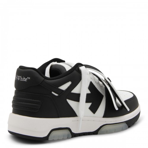 BLACK AND WHITE LEATHER OUT OF OFFICE SNEAKERS