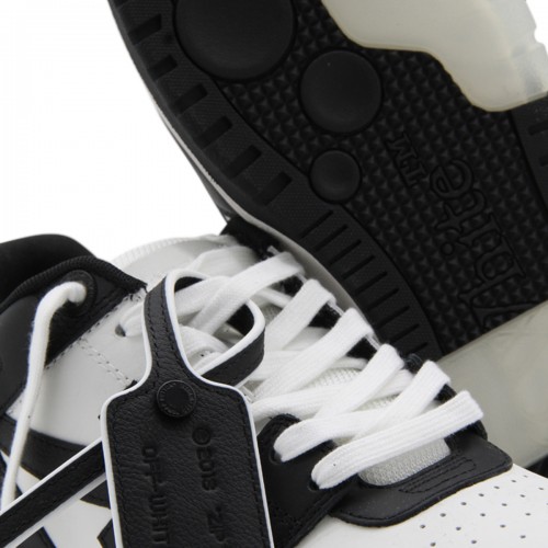 BLACK AND WHITE LEATHER OUT OF OFFICE SNEAKERS