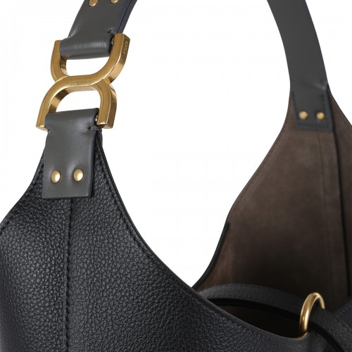 BLACK LEATHER MARCIE SMALL SHOULDER BAG