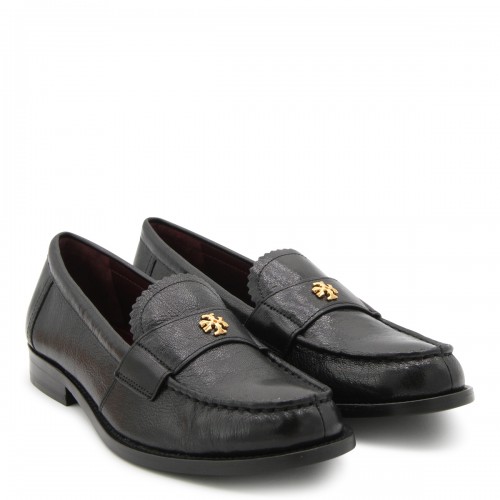 BLACK LEATHER PERRY LOAFERS