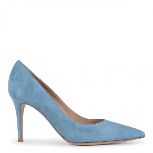 LIGHT BLUE SUEDE PUMPS