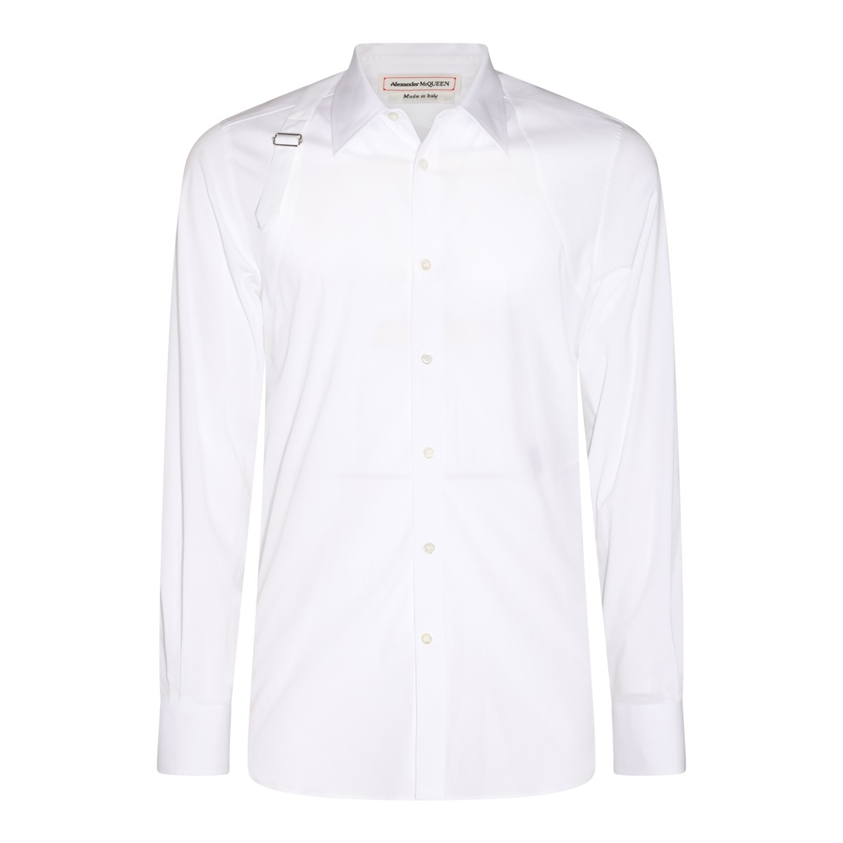 WHITE COTTON BLEND SHIRT