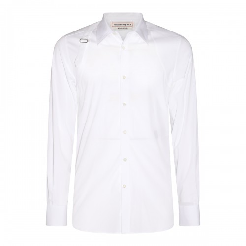 WHITE COTTON BLEND SHIRT