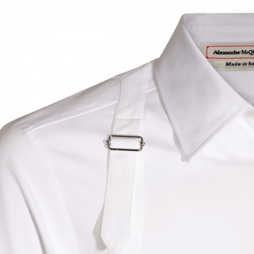 WHITE COTTON BLEND SHIRT