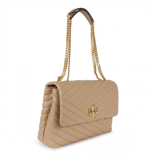 BEIGE LEATHER KIRA SHOULDER BAG