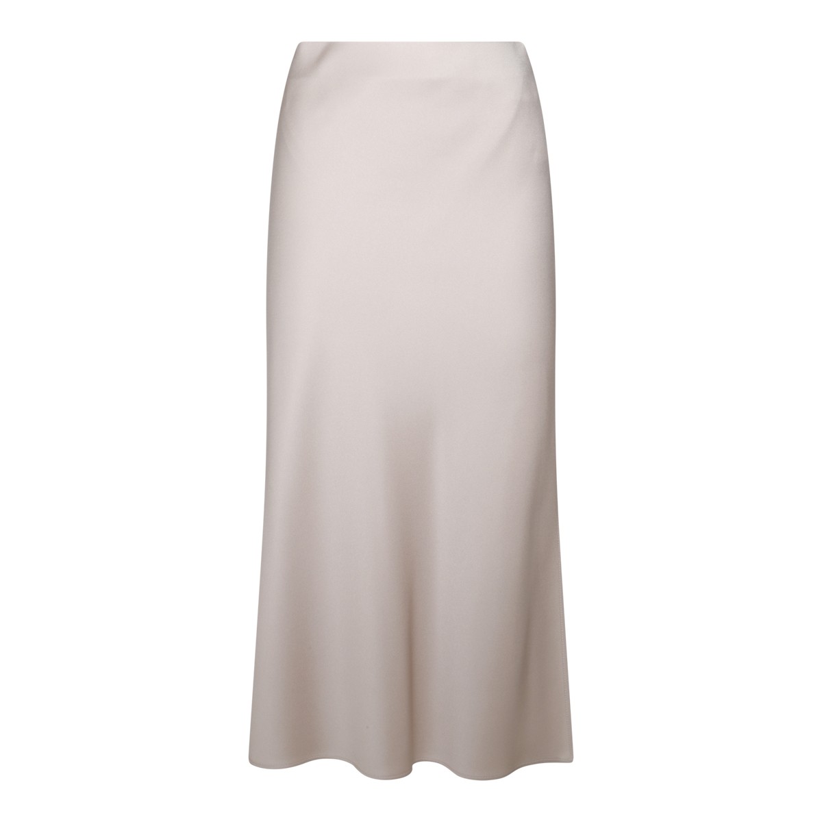 WHITE VISCOSE MIDI SKIRT