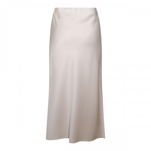 WHITE VISCOSE MIDI SKIRT