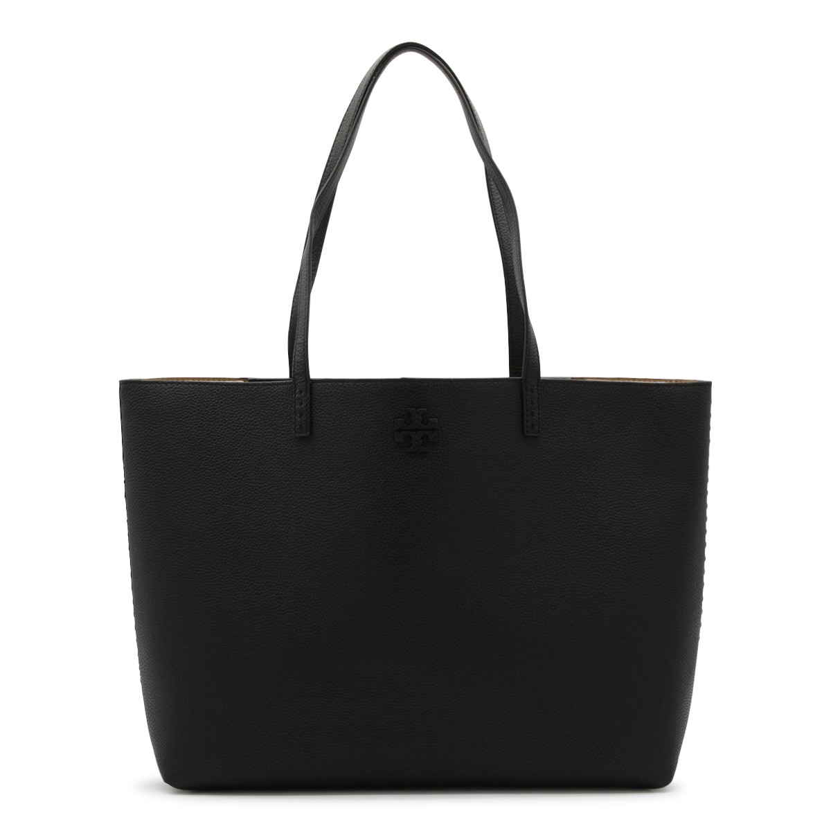 BLACK LEATHER MCGRAW TOTE BAG