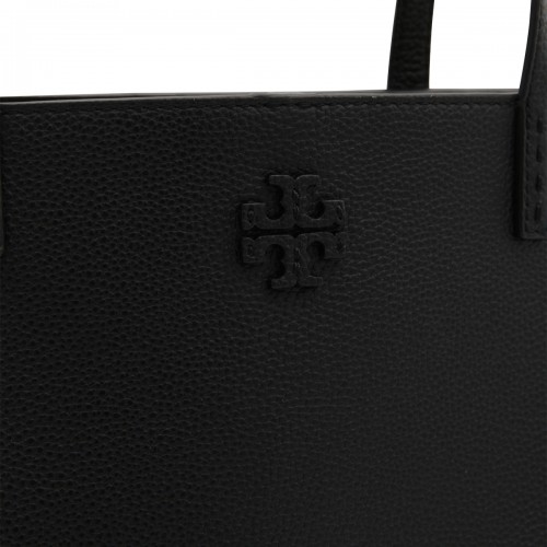 BLACK LEATHER MCGRAW TOTE BAG