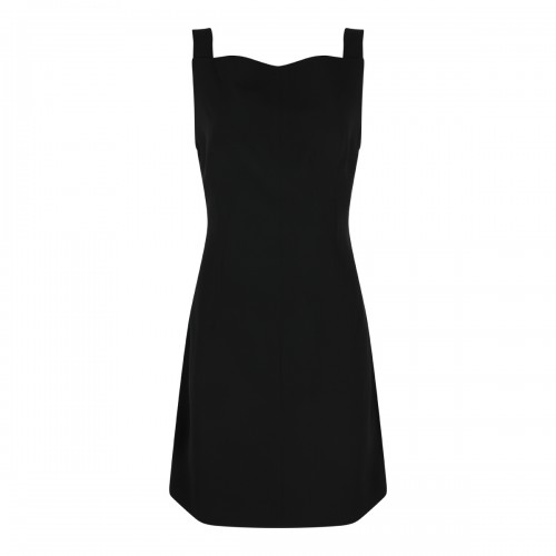 BLACK VISCOSE MINI DRESS