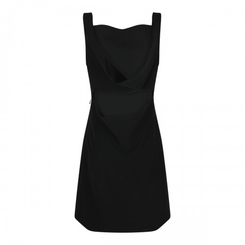 BLACK VISCOSE MINI DRESS