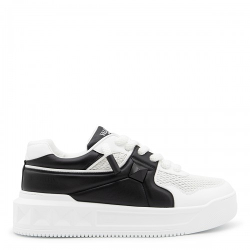 WHITE AND BLACK LEATHER...