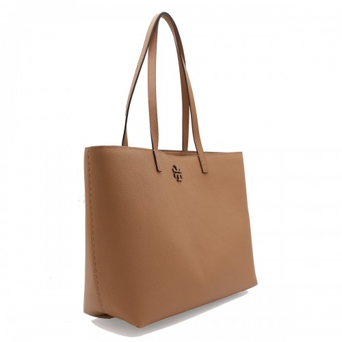 BROWN LEATHER MCGRAW TOTE BAG