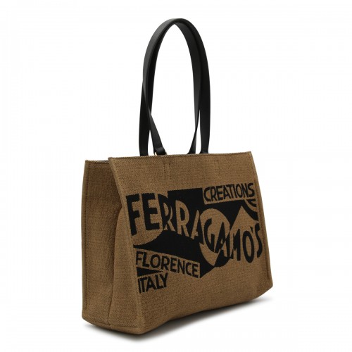 BROWN AND BLACK TOTE BAG