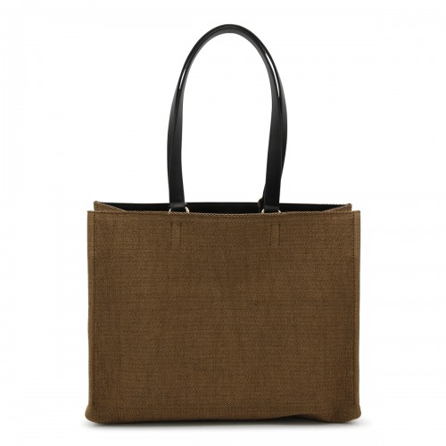 BROWN AND BLACK TOTE BAG