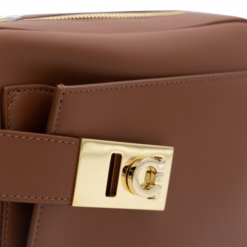 BROWN LEATHER CAMERA CASE S CROSSBODY BAG