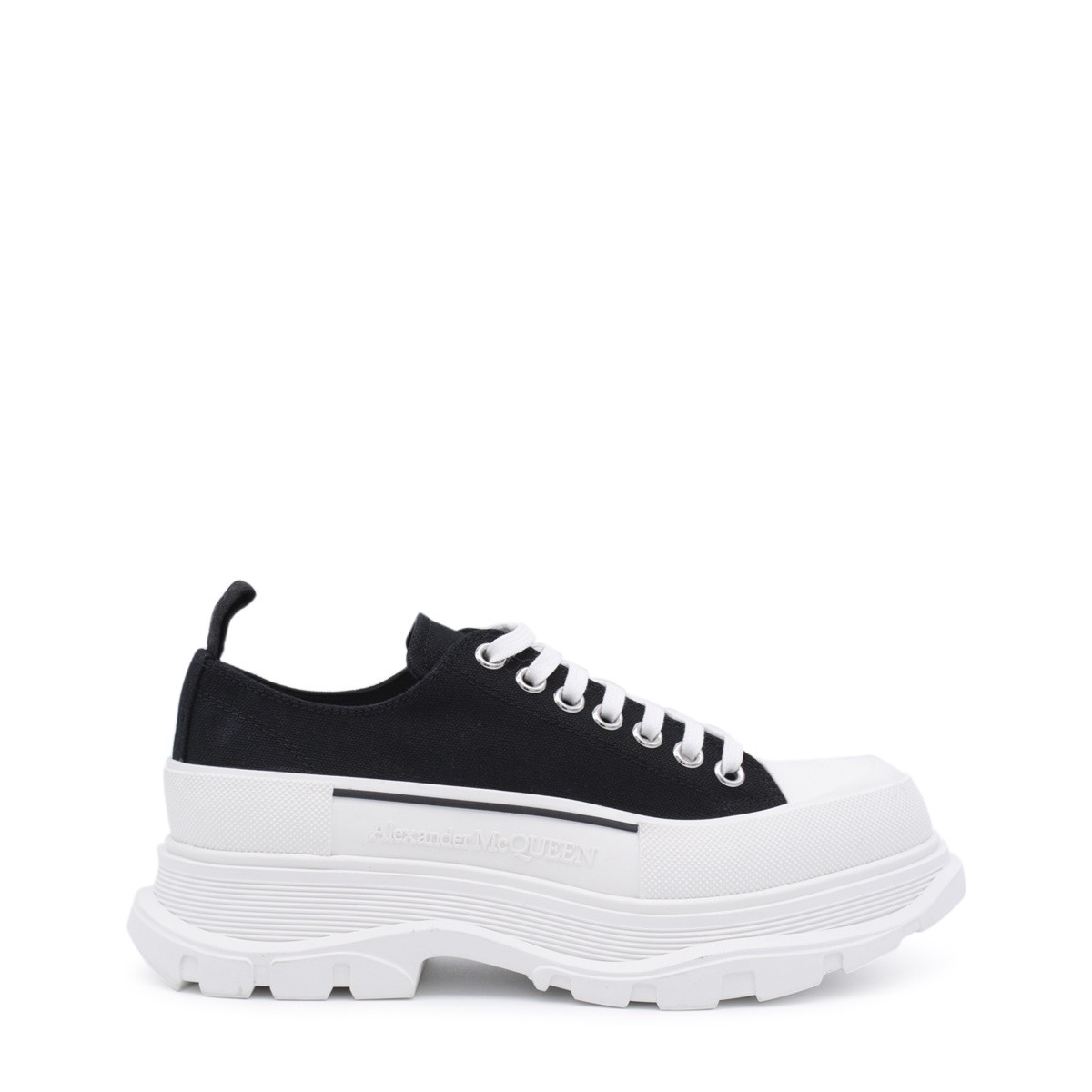 BLACK CANVAS TREAD SNEAKERS