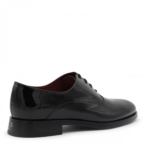 BLACK LEATHER LACE UP SHOES