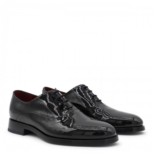 BLACK LEATHER LACE UP SHOES