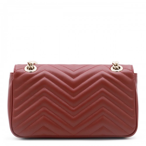 RED LEATHER GG MARMONT 2.0 SHOULDER BAG