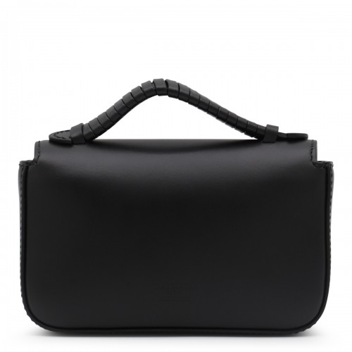 BLACK LEATHER SHOULDER BAG