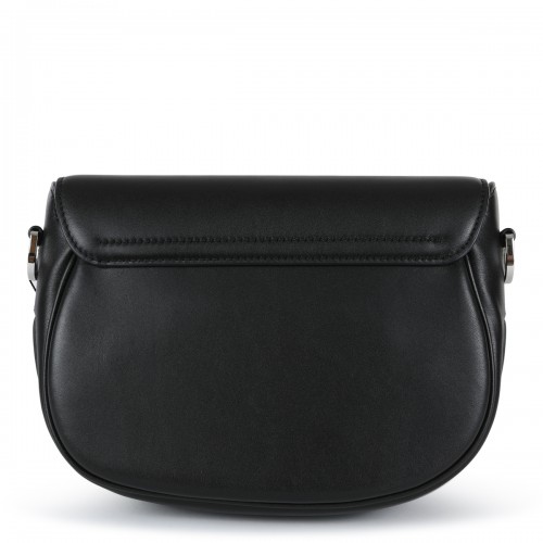 BLACK LEATHER COVERED J MARC SADDLE CROSSBODY BAG