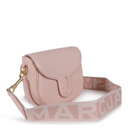 PINK LEATHER COVERED J MARC SADDLE CROSSBODY BAG