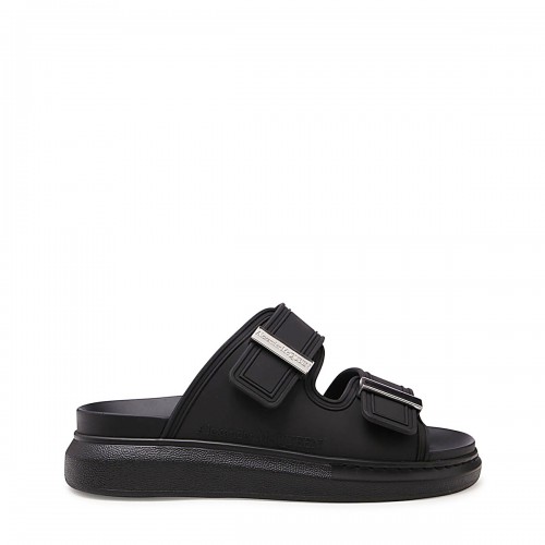 BLACK HYBRID FLATFORM SANDALS