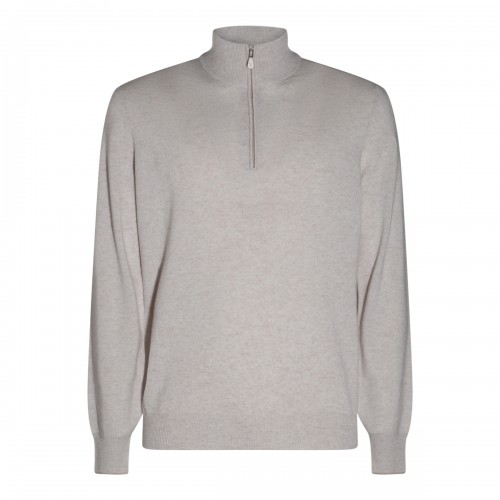 PEARL GREY WOOL KNITWEAR