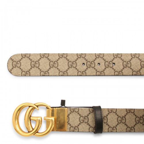 EBONY AND BLACK LEATHER REVERSIBLE GG MARMONT BELT