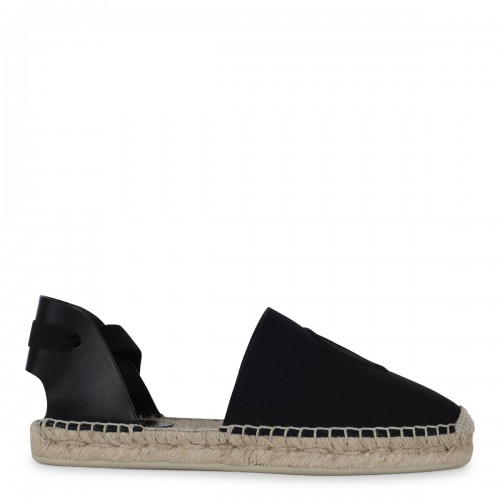 BLACK LEATHER ESPADRILLAS