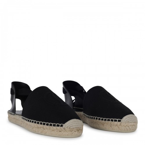 BLACK LEATHER ESPADRILLAS