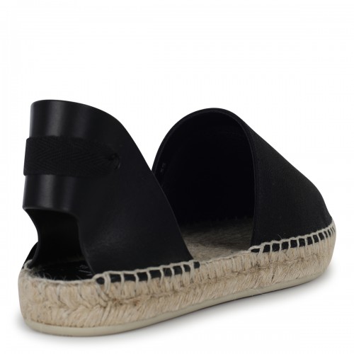 BLACK LEATHER ESPADRILLAS