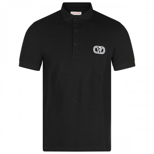 BLACK COTTON POLO SHIRT