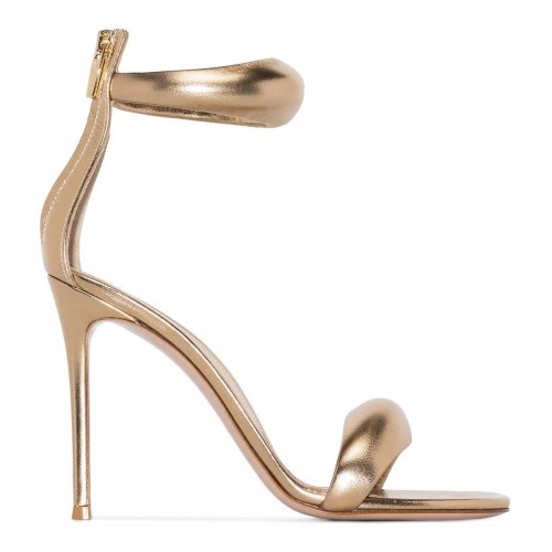 GOLD-TONE LEATHER BIJOUX SANDALS