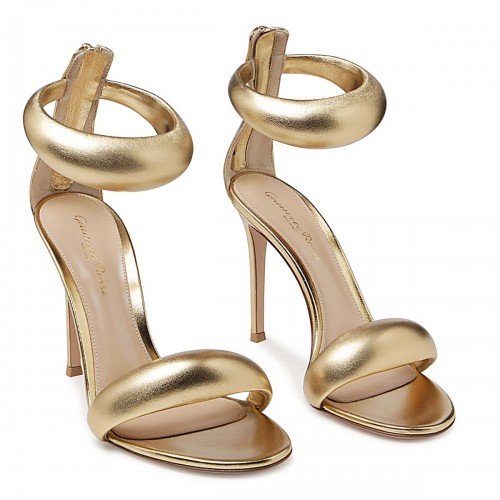 GOLD-TONE LEATHER BIJOUX SANDALS