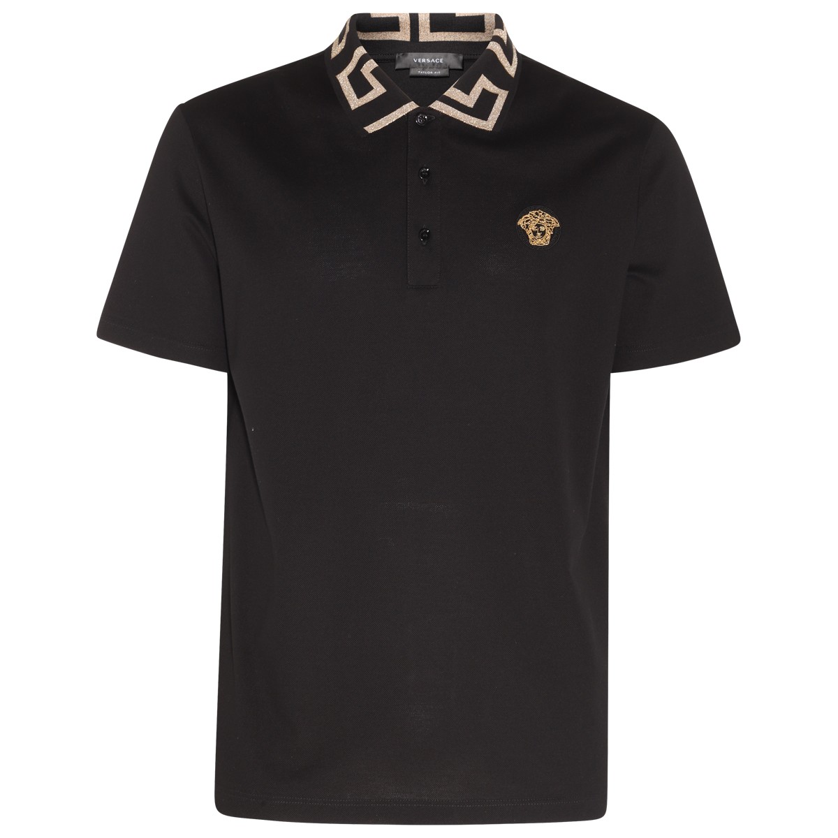 BLACK COTTON POLO SHIRT