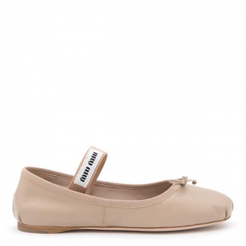 ROSE CALF LEATHER FLATS