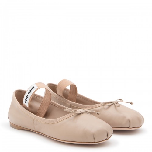 ROSE CALF LEATHER FLATS