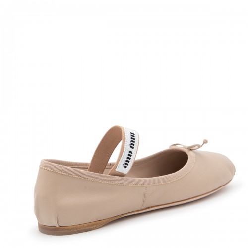 ROSE CALF LEATHER FLATS