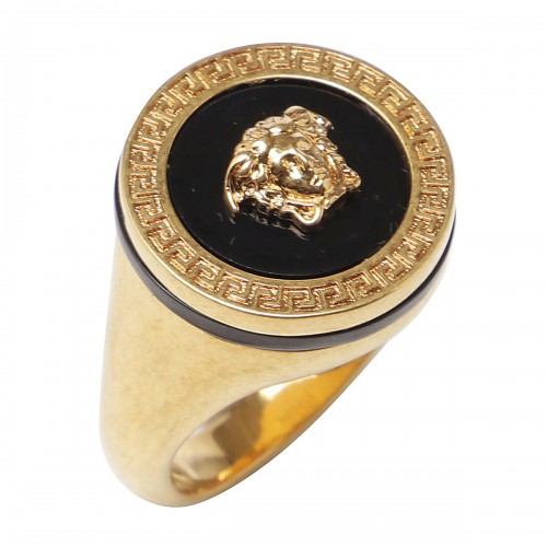 GOLD-TONE AND BLACK METAL RING