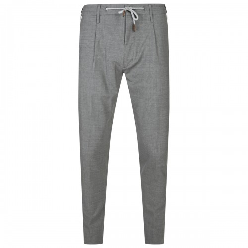 GREY WOOL BLEND PANTS