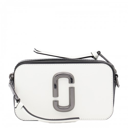 BLACK AND WHITE LEATHER THE SNAPSHOT CROSSBODY BAG