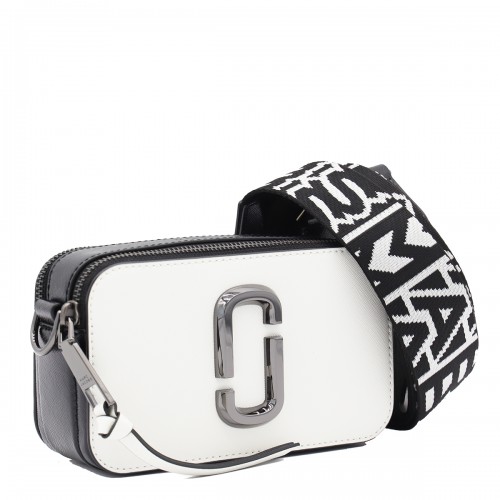 BLACK AND WHITE LEATHER THE SNAPSHOT CROSSBODY BAG