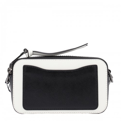 BLACK AND WHITE LEATHER THE SNAPSHOT CROSSBODY BAG