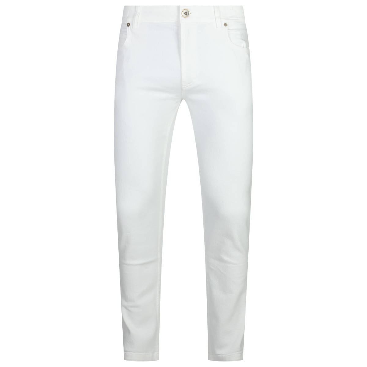 WHITE COTTON BLEND JEANS